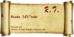 Ruda Tünde névjegykártya